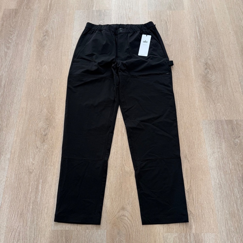 Alo Yoga Co-Op Carpenter Track Pants Mens Large Black Stretch Techwear Utility